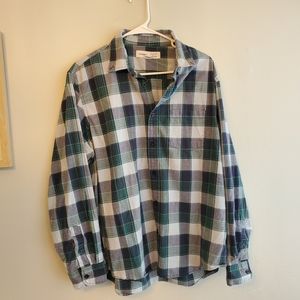 Old navy button down shirt men's long sleeve flannel size Large plaid